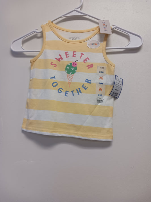 yellow stripe Garanimals Ice Cream Tank Top, 2T G