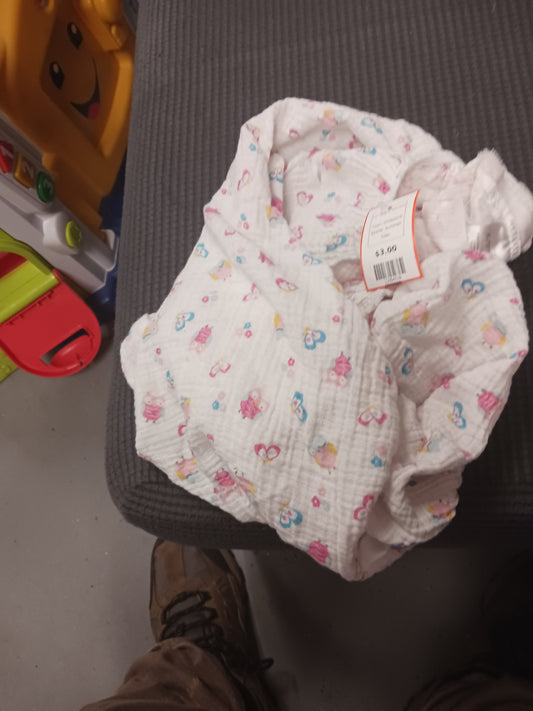 white/pink Summer Owl Changing Table sheet