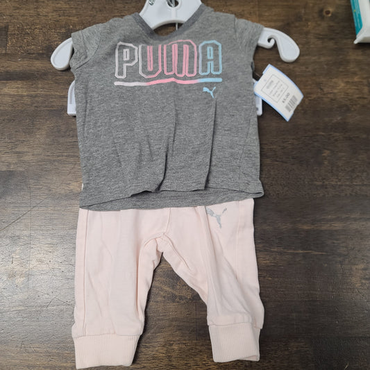 Grey/Pink Puma Outfit, NB G