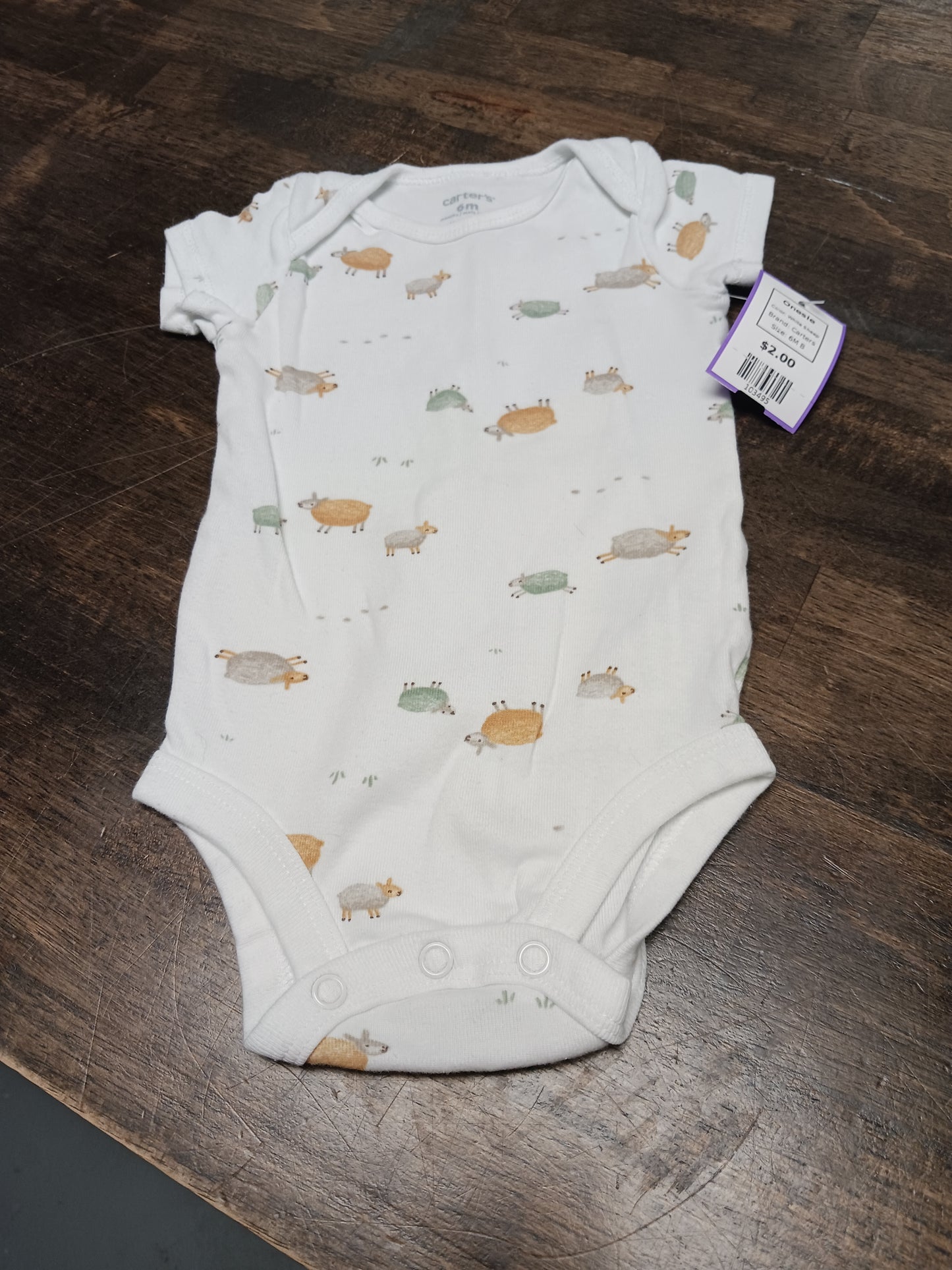 White Sheep Carters Onesie, 6M B