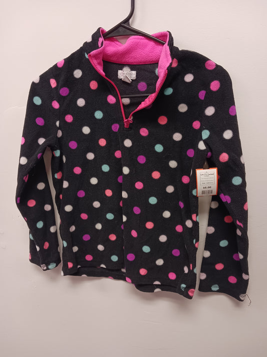 Black/Colorful Polka Dot Childrens Place 1/4 Zip Jacket, 10/12 G