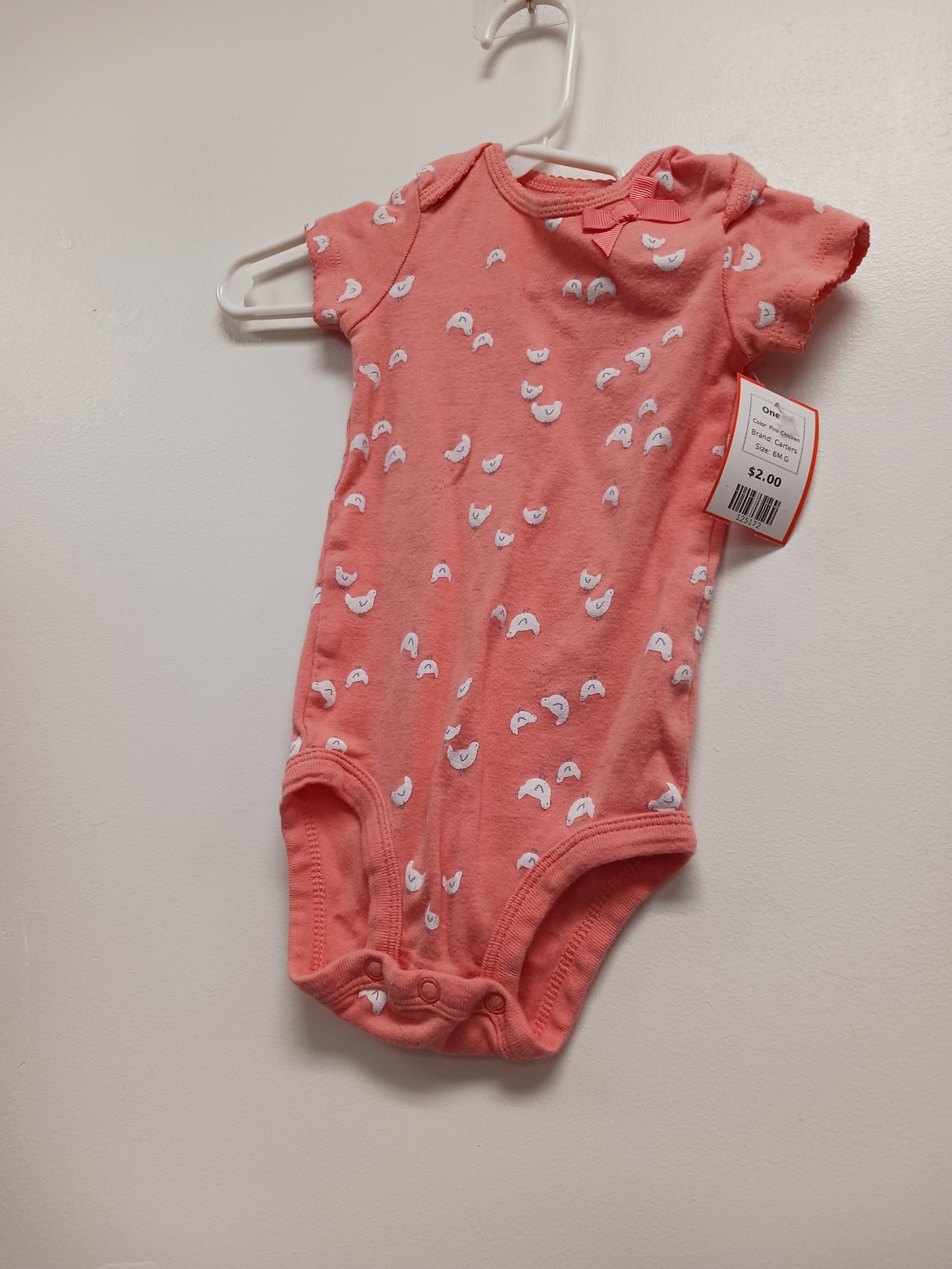 Pink Chicken Carters Onesie, 6M G