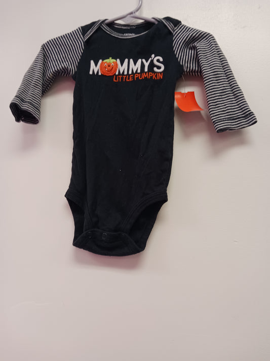 Black/Grey Halloween Carters Longsleeve Onesie, 9M G