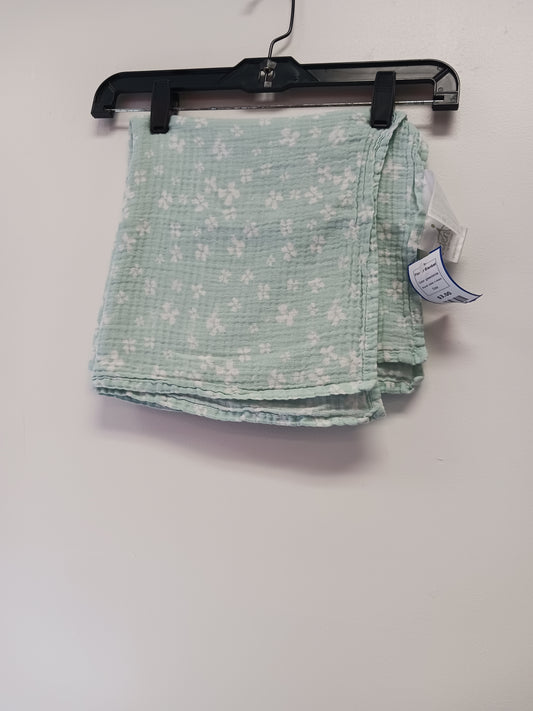 green/white Aden + Anais Flower Blanket