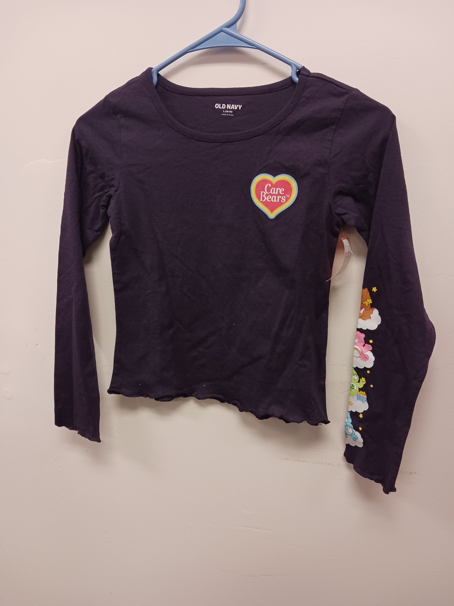 Purple Old Navy Long Sleeve Care Bear Shirt, 10/12 G