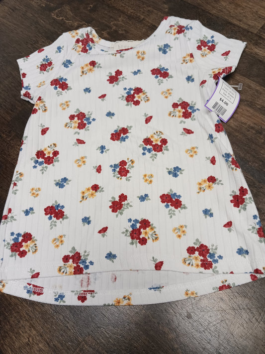 white Btween Flowered Shirt, 4T G