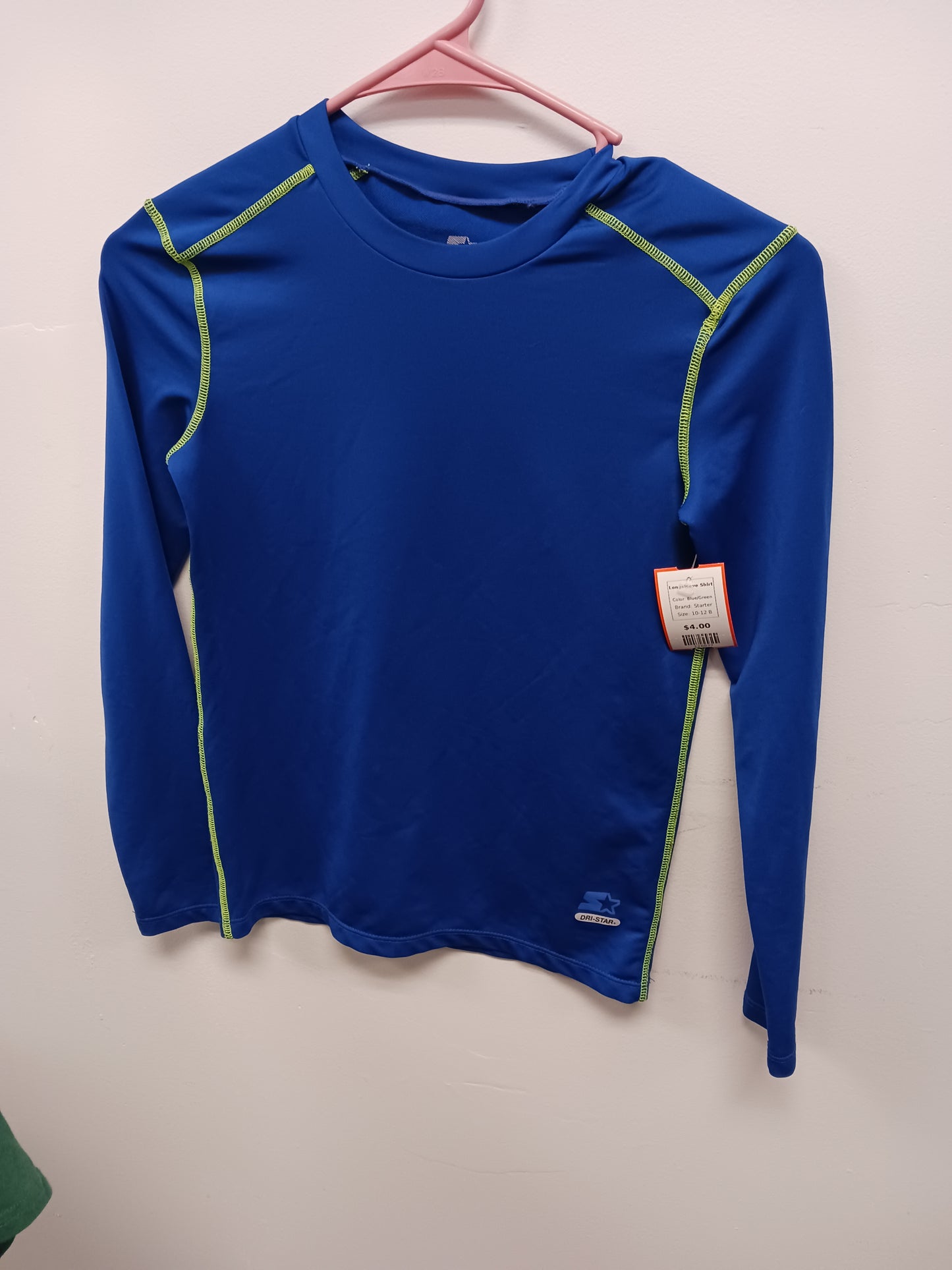 Blue/Green Starter Longsleeve Shirt, 10-12 B