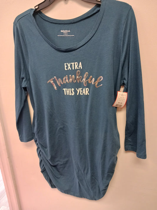 Teal Motherhood Long Sleeve Extra Thankful This Year, Large