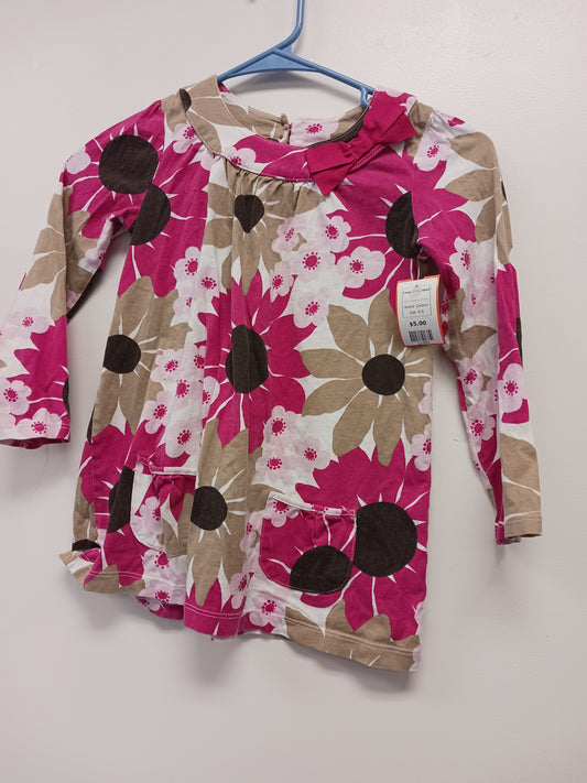 Pink/Brown Flower Carters Longsleeve Shirt, 6 G