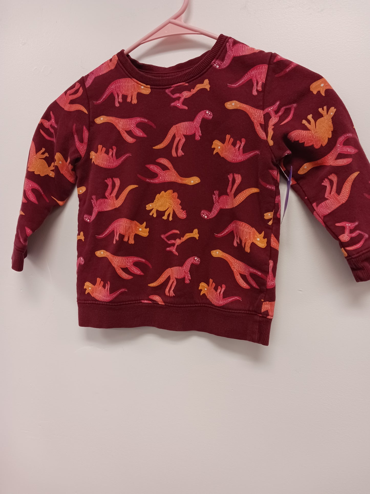 Burgandy/Orange Dino Cat & Jack Longsleeve Shirt, 3T B
