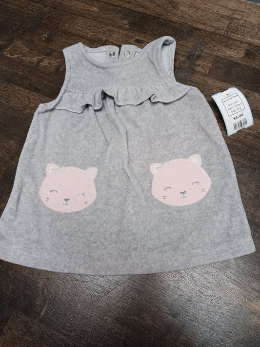 grey Carters Cat Jumper Dress, 3M G