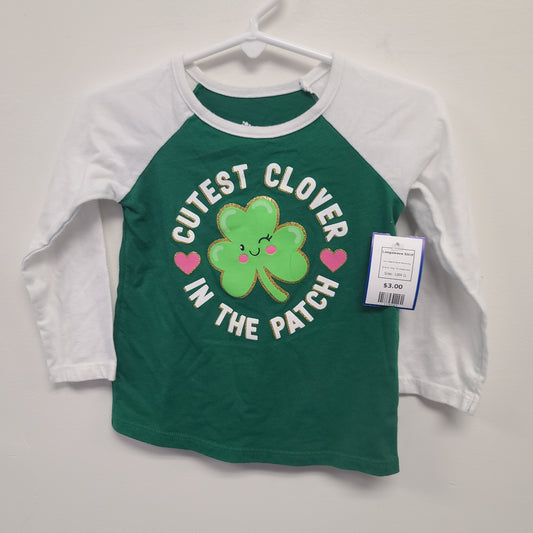 Green/White St Patricks Day Way To Celebrate Longsleeve Shirt, 18M G