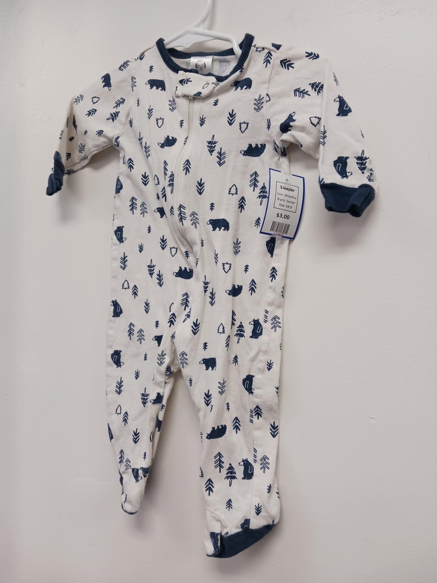White/Blue Gerber Sleeper, NB B