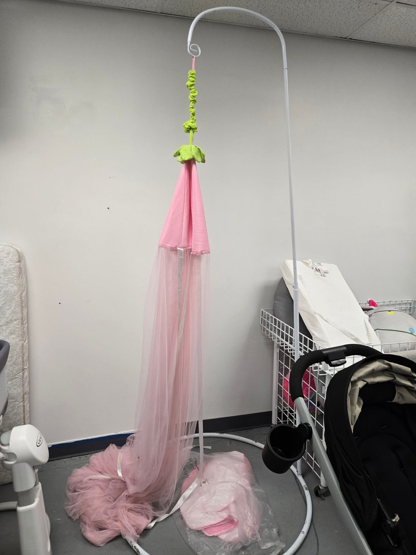 White/Pink Hearthsong Free Standing Bed Canopy