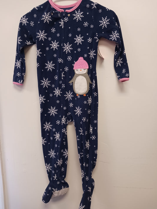 Navy/White Snowflake Carters Sleeper, 4T G