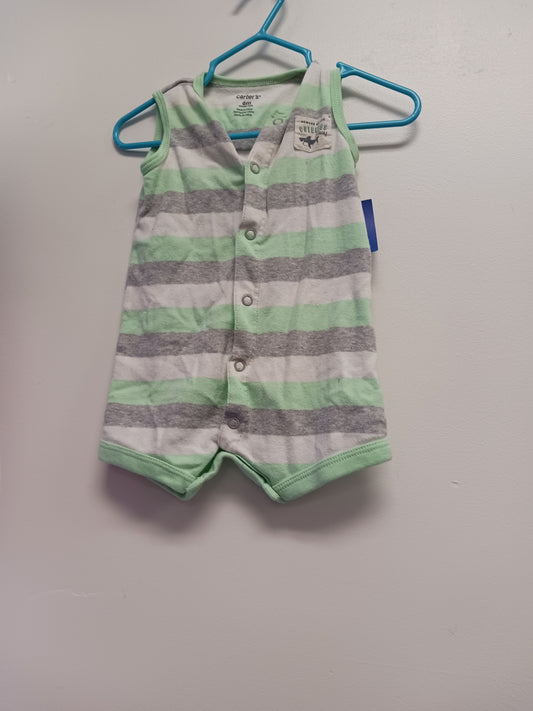green/grey Carters Shark One piece, 6M B