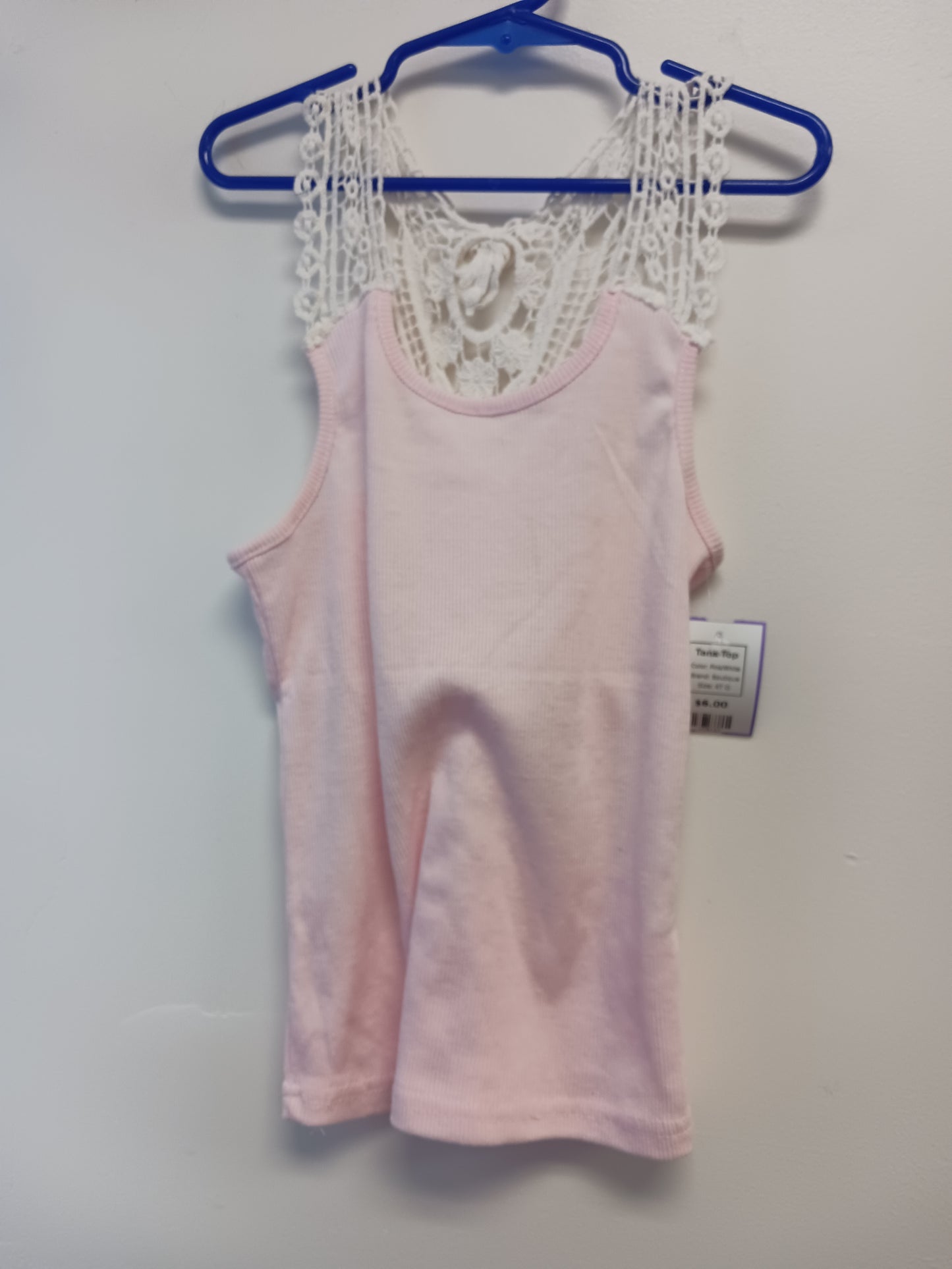Pink/White Boutique Tank Top, 4T G