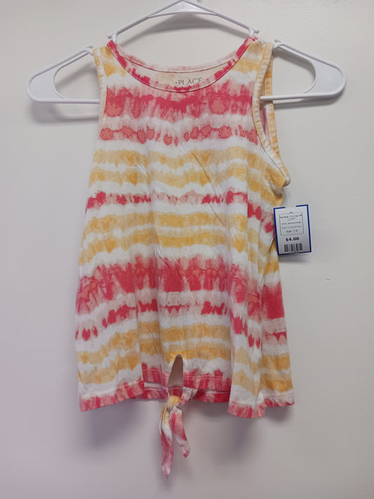 yellow/orange Childrens Place Tye Dyed Tank Top 7/8, 7 G