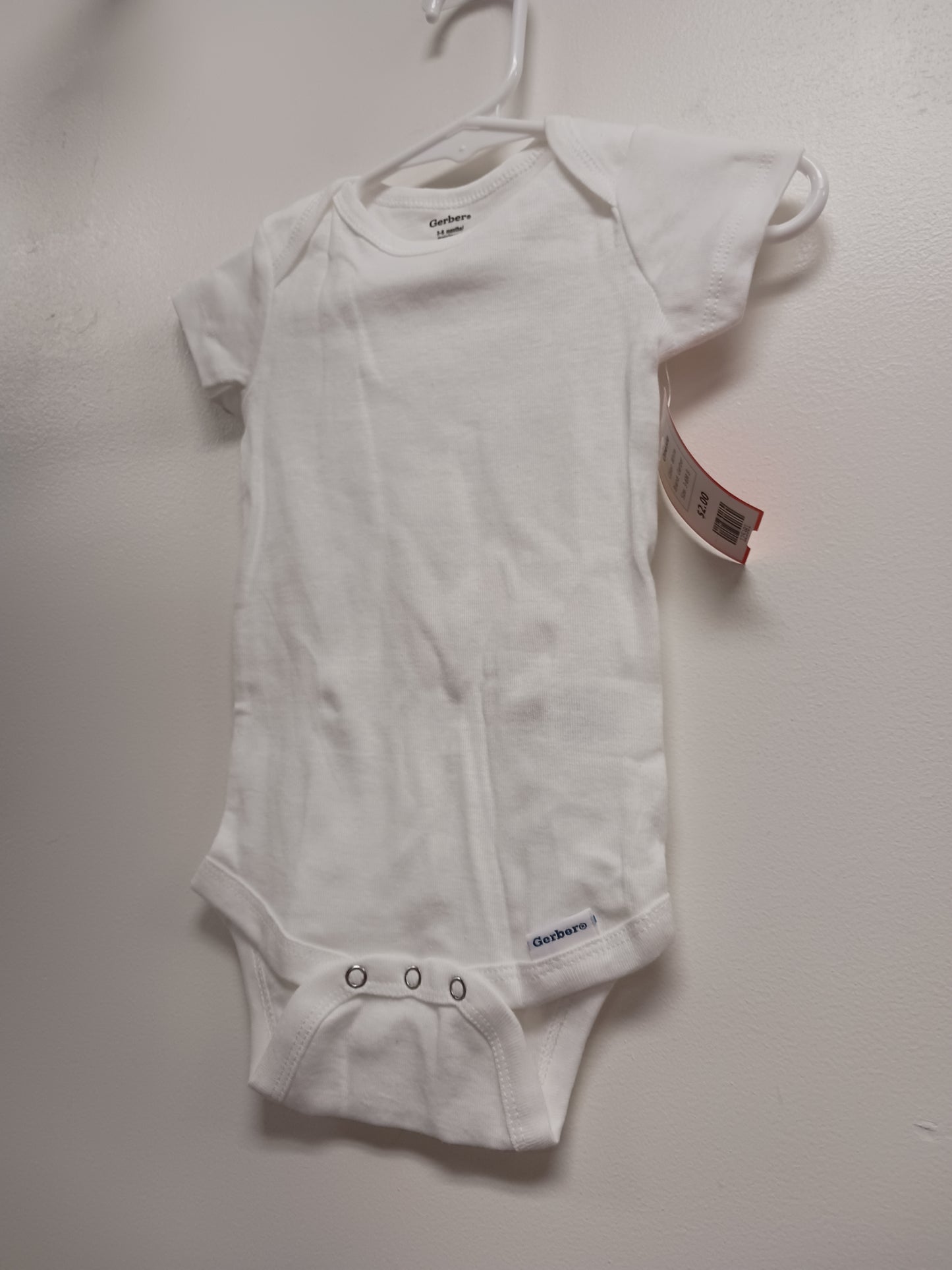 White Gerber Onesie, 3-6M B