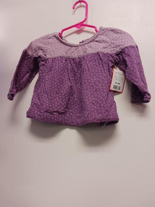 Purple Flower Old Navy Longsleeve Shirt, 12M G