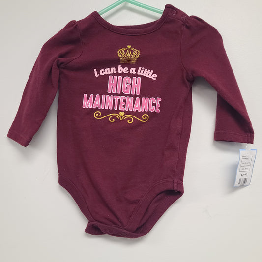 Burgandy Garanimals High Maintenance Onesie, 6M G