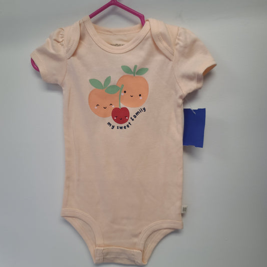 Orange/Red Cherry Huggies Onesie, 6M G