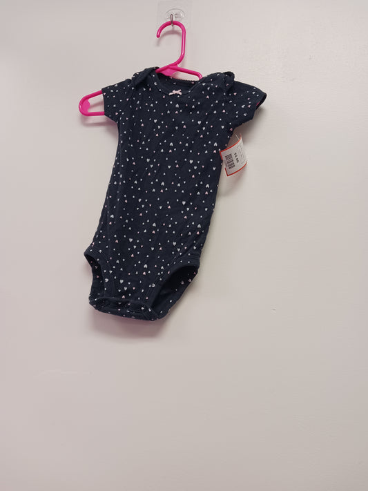 Black/White/Pink Heart Carters Onesie, 9M G