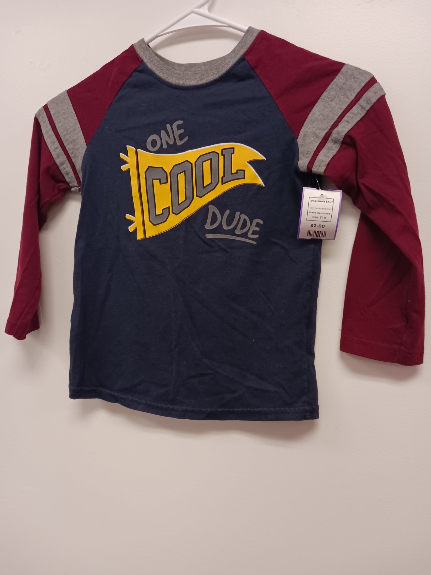 Navy/Burgandy/Grey Garanimals Longsleeve Shirt, 5T B