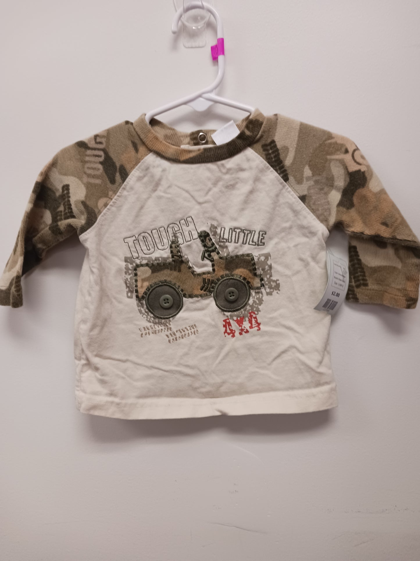 brown/beige Koala Baby Long Sleeve Camo Shirt, 3-6M B