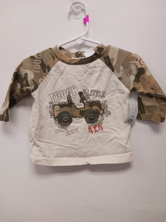 brown/beige Koala Baby Long Sleeve Camo Shirt, 3-6M B