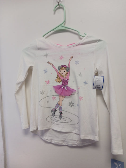 white Cynthia Rowley Long Sleeve Ice Skater Shirt 7/8, 7 G