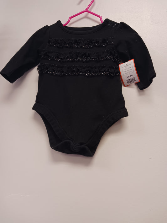Black Garanimals Longsleeve Onesie, 3M G