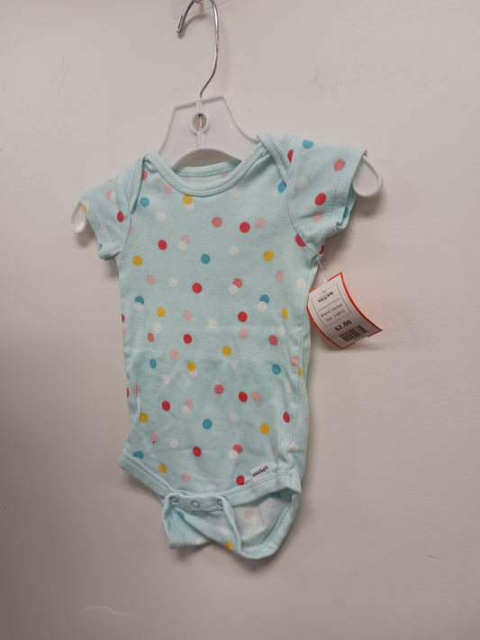 Blue/Colorful Polka Dot Gerber Onesie, 3-6M G
