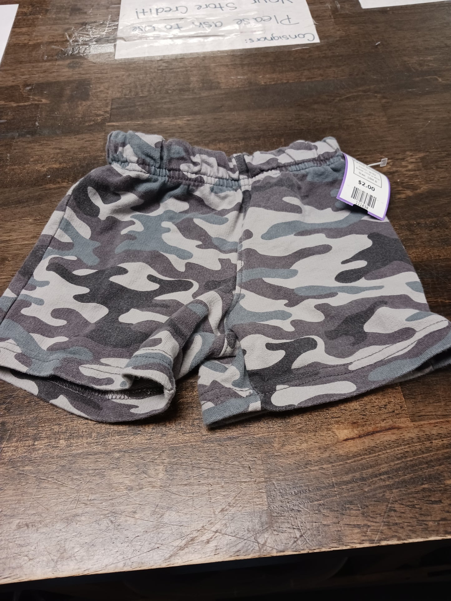 grey Child of Mine Camo Shorts, 18M B