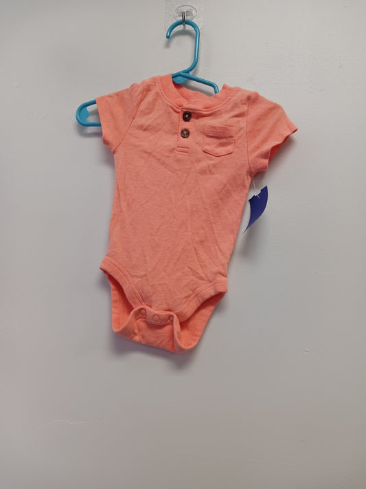 orange Jumping Bean Henley Onesie, 6M B