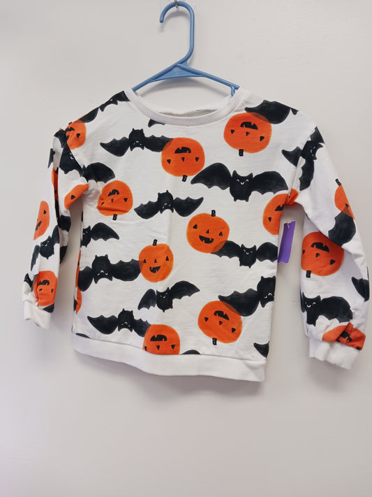 White/Orange/Black Halloween Carters Longsleeve Shirt, 6 G