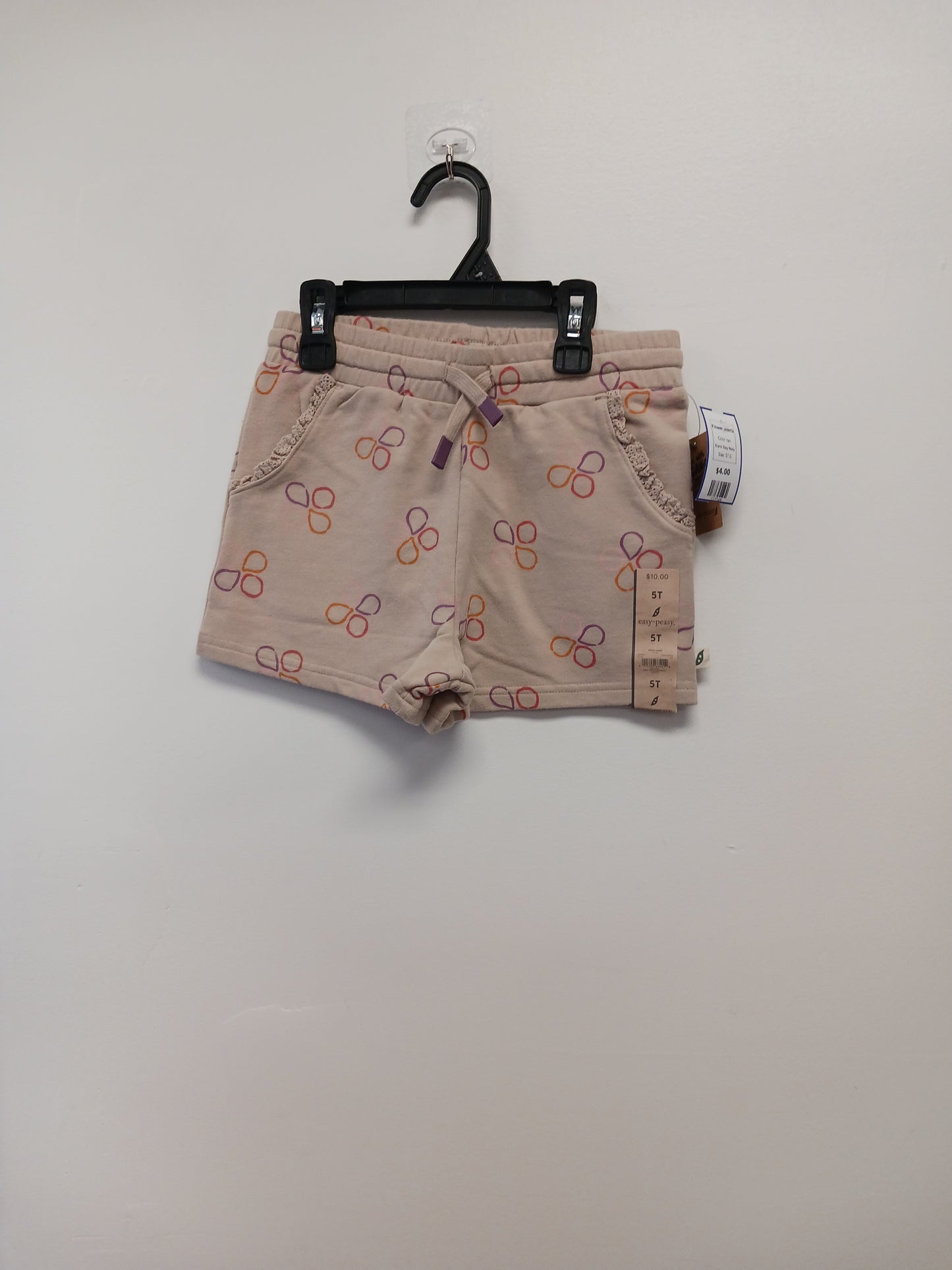 tan Easy Peasy Flower Shorts, 5T G