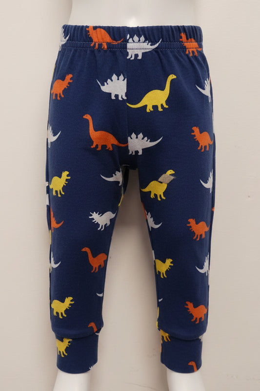 Navy Dino Contact Pants, 6-9M B
