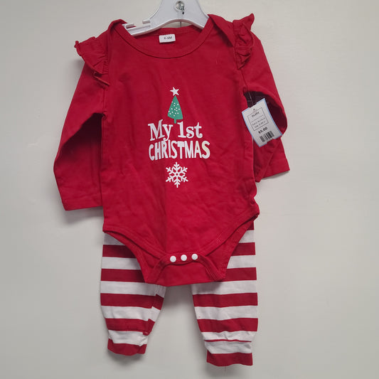 Red/White Christmas Boutique Outfit, 6-9M G