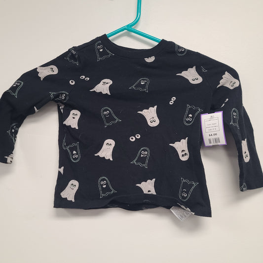 black Old Navy Long Sleeve Ghost Shirt, 2T B