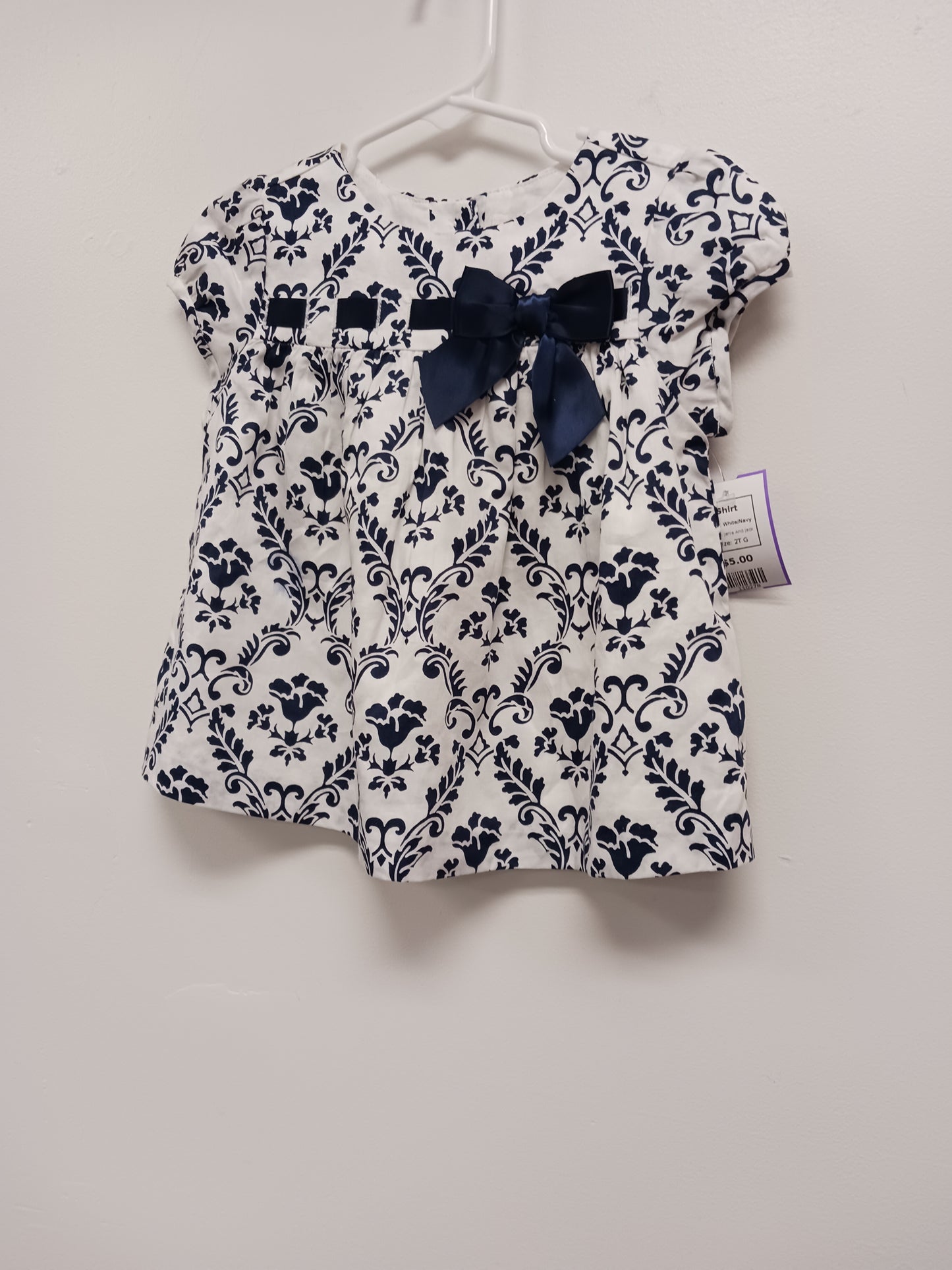 White/Navy Janie And Jack Shirt, 2T G