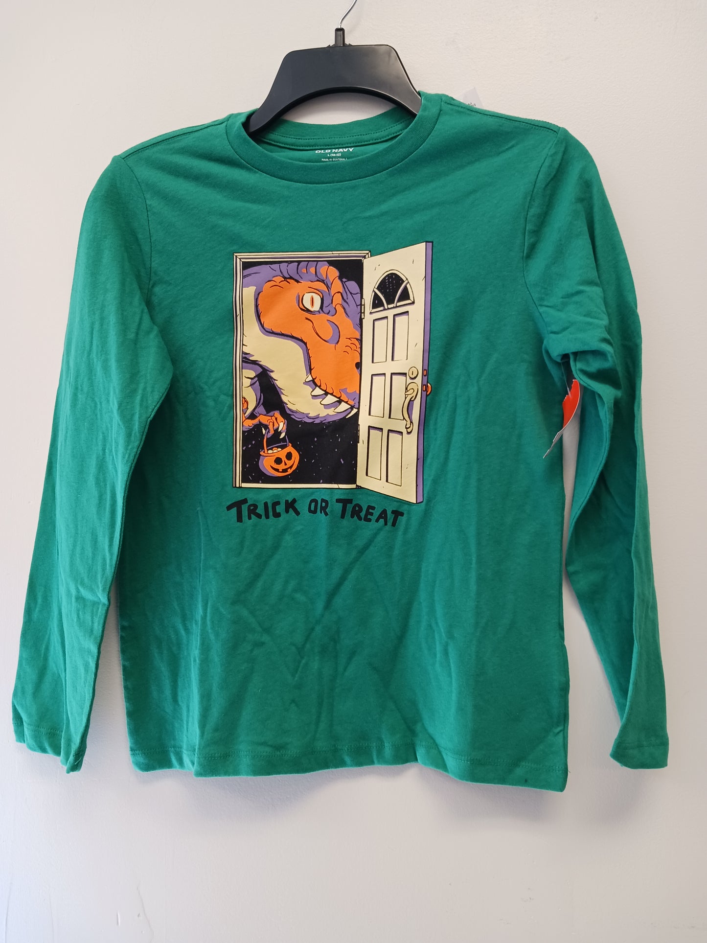 green Old Navy Long Sleeve Halloween Shirt 10/12, 10 B