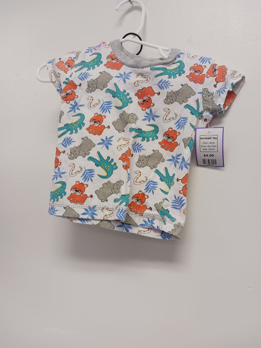 white Mon Petit Animals Pjs, 12M B