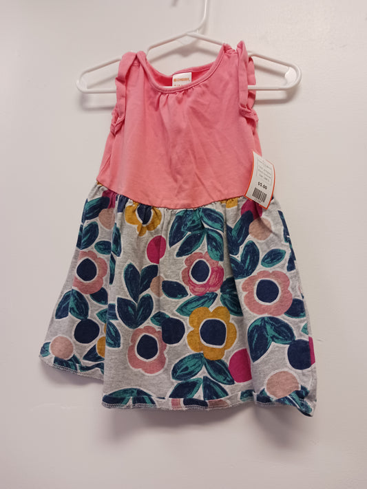 pink/grey Gymboree Flower Dress 18/24m, 18M G