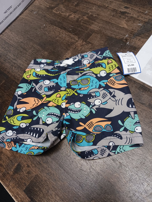 Navy/Colorful Fish  Swim Trunks, NB B