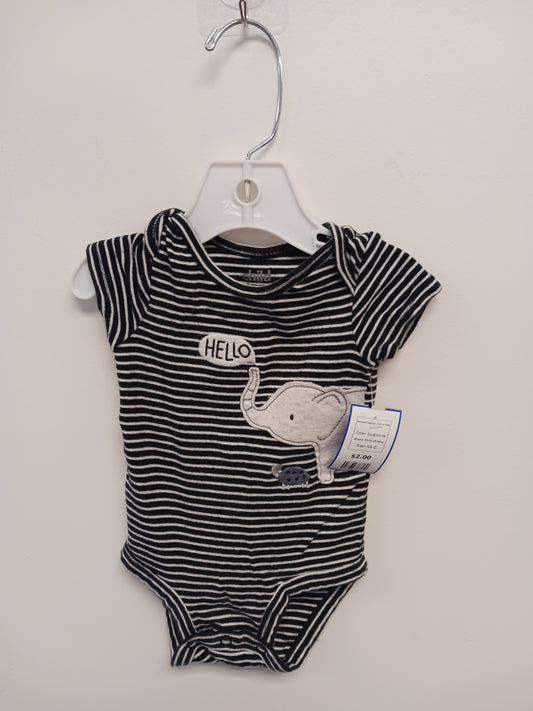 blue/white Child of Mine Striped Elephant Onesie  0/3m, NB G