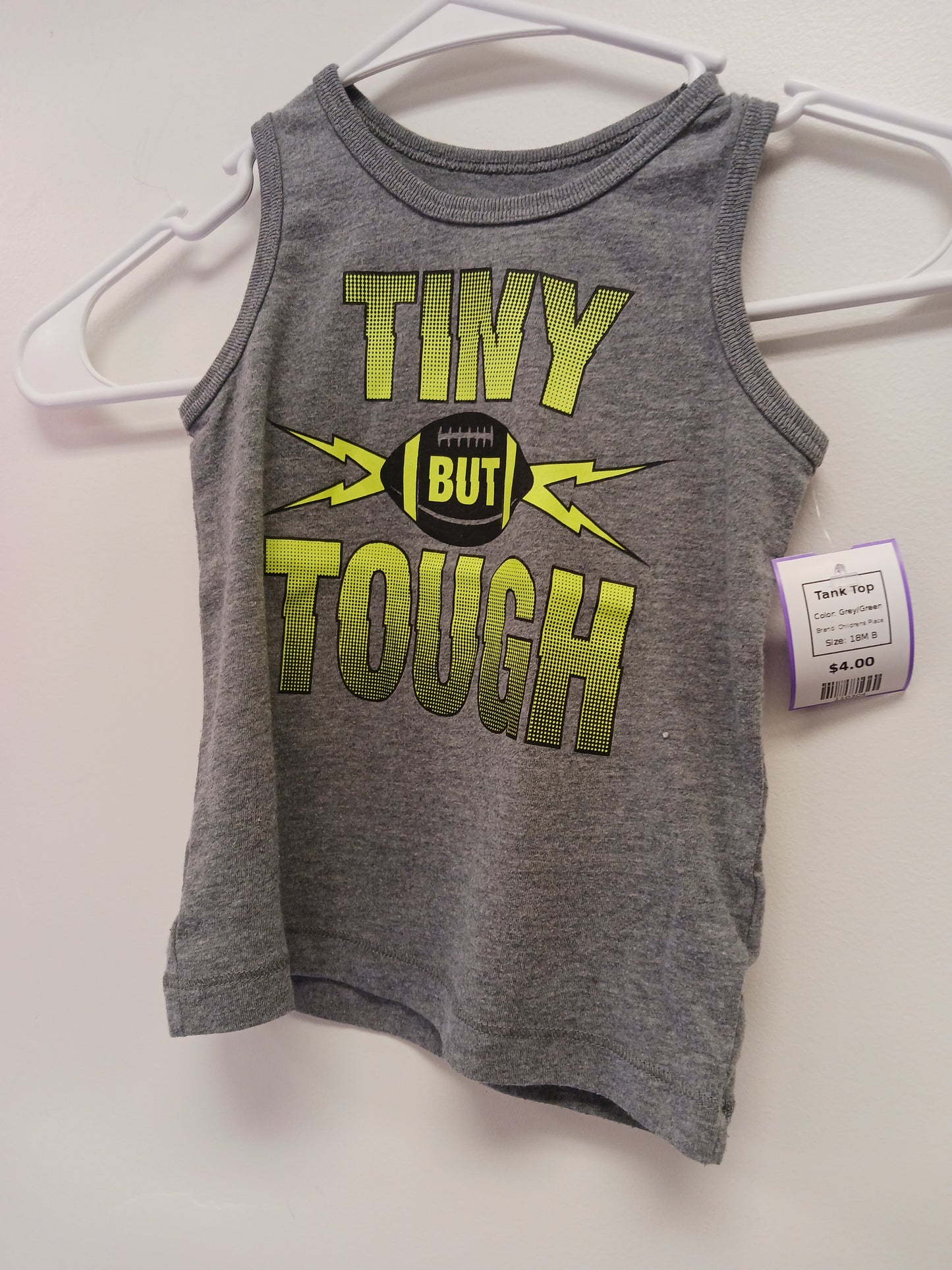Grey/Green Childrens Place Tank Top, 18M B