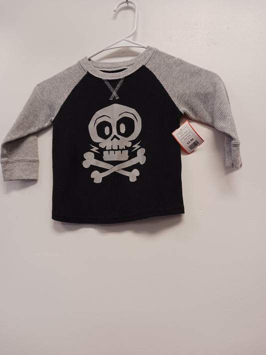 Black Garanimals Long Sleeve Scull Shirt, 2T B
