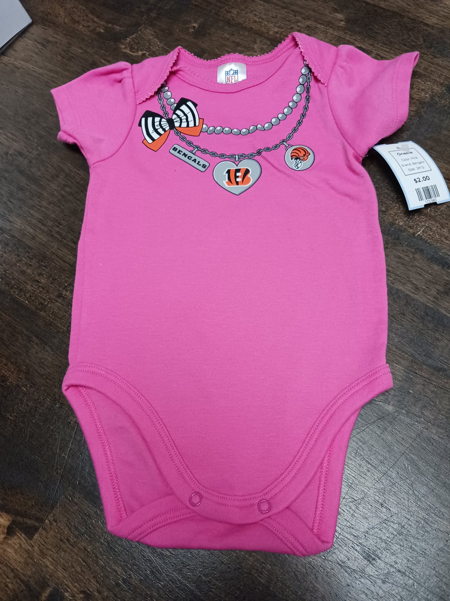 Pink Bengals Onesie, 3M G