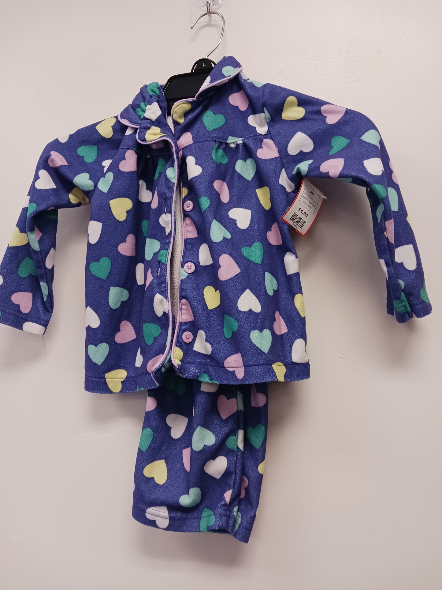 Purple/Colorful Hearts Carters Pjs, 4T G